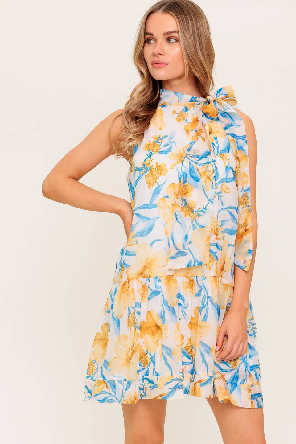 SUMMER SPELL IVORY WOVEN MINI DRESS Flying Tomato